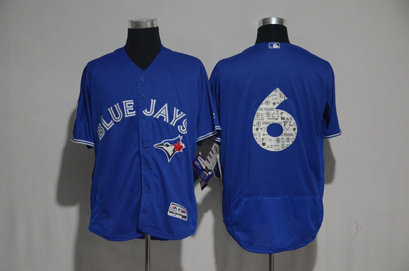 2017 MLB Toronto Blue Jays #6 no name Blue Fashion Edition Jerseys->toronto blue jays->MLB Jersey